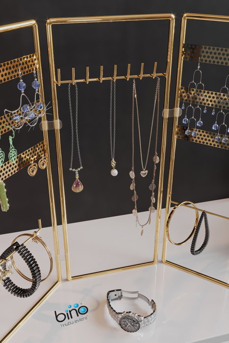 Aberto Design Organizador de Joyas de Pie Dorado